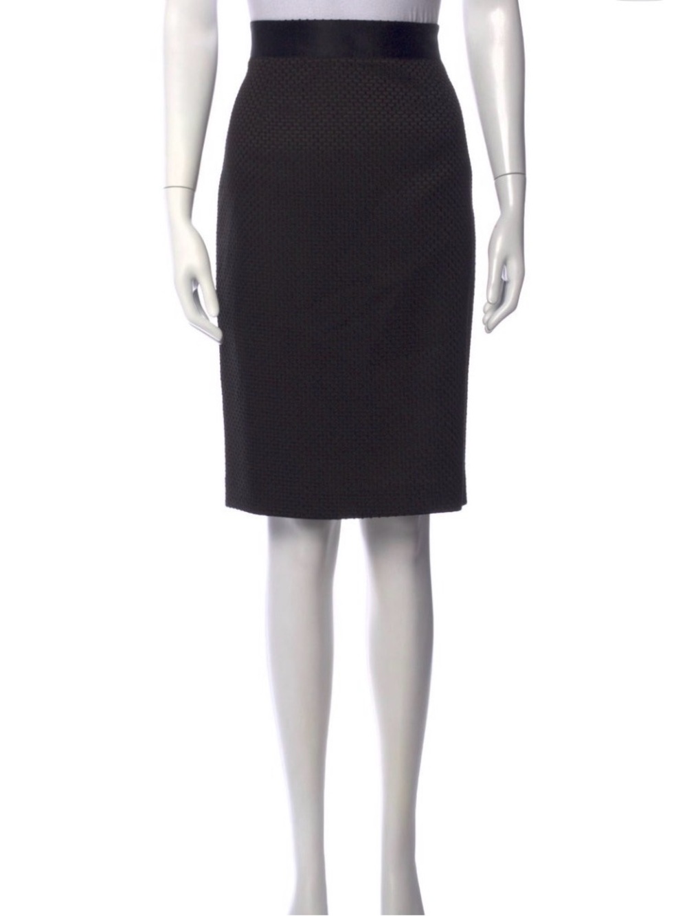 Carolina Herrera Black Textured Pencil Skirt NWT